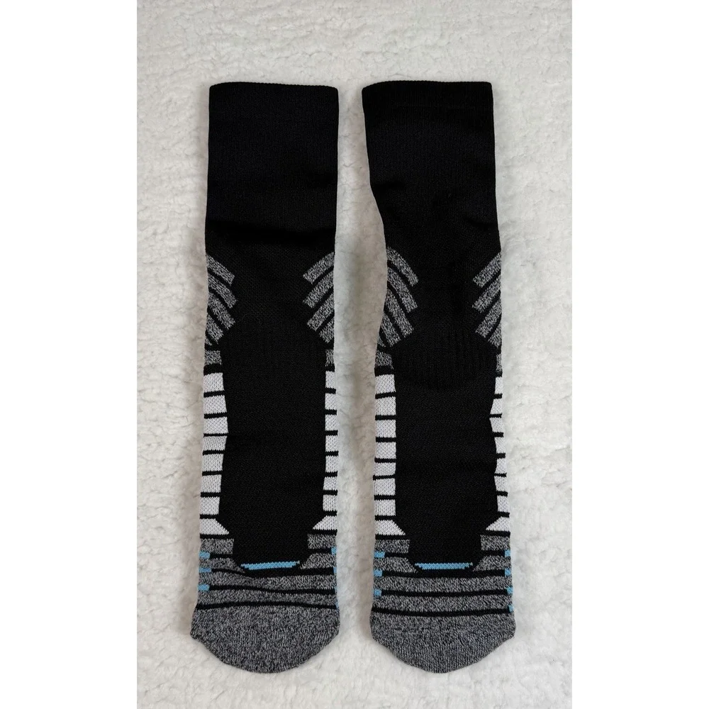 6 Pair Athletic Socks Basketball Running Sports Cushioned Black Gift Set New